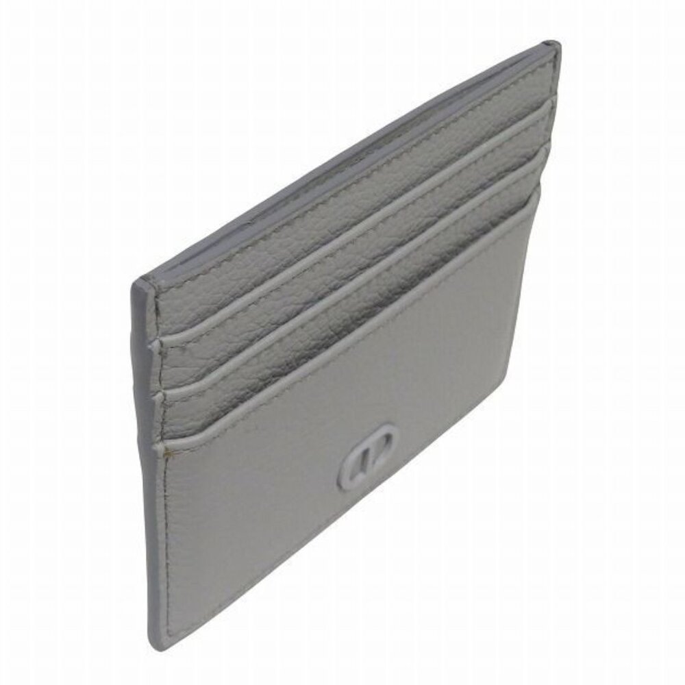 Dior CD Icon Card Holder Case Gray Leather - Picture 3 of 9